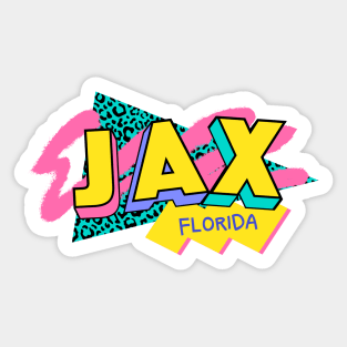 Jacksonville, Florida Retro 90s Logo Sticker